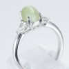 スリーストーン キャッツアイxダイヤモンド プラチナリング C: 2.8 ct D: 0.39ct Pt900