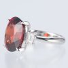 スリーストーン スぺサルティンガーネット x ダイヤモンド プラチナリング SG: 7.71 ct D: 0.38ct Pt900 - 画像 (3)