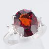 スリーストーン スぺサルティンガーネット x ダイヤモンド プラチナリング SG: 7.71 ct D: 0.38ct Pt900 - 画像 (5)