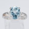 アクアマリンxダイヤモンド プラチナリング Aq: 2.67 ct D: 0.02ct Pt900 - 画像 (2)