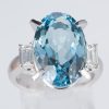 アクアマリンxダイヤモンド プラチナリング Aq: 8.55 ct D: 0.53ct Pt900 - 画像 (2)