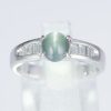サイドダイヤモンド キャッツアイxダイヤモンド プラチナリング C: 1.21 ct D: 0.28ct Pt900