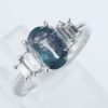 ステップ アレキサンドライトxダイヤモンド プラチナリング Al: 1.73 ct D: 0.37ct Pt900