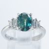 ステップ アレキサンドライトxダイヤモンド プラチナリング Al: 1.73 ct D: 0.37ct Pt900