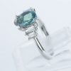 ステップ アレキサンドライトxダイヤモンド プラチナリング Al: 1.73 ct D: 0.37ct Pt900