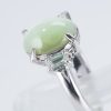 スリーストーン キャッツアイxダイヤモンド プラチナリング C: 4.62 ct D: 0.25ct Pt900