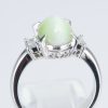 スリーストーン キャッツアイxダイヤモンド プラチナリング C: 4.62 ct D: 0.25ct Pt900