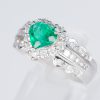 エメラルドxダイヤモンド プラチナリング E: 0.8 ct D: 0.65ct Pt900 - 画像 (3)
