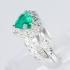 エメラルドxダイヤモンド プラチナリング E: 0.8 ct D: 0.65ct Pt900 - 画像 (4)