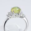 ステップ キャッツアイxダイヤモンド プラチナリング C: 3.02 ct D: 0.45ct Pt900