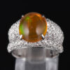 パヴェ メキシコオパールxダイヤモンド プラチナリング MO: 3.17 ct D: 0.93ct Pt900