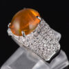 パヴェ メキシコオパールxダイヤモンド プラチナリング MO: 3.17 ct D: 0.93ct Pt900