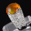 パヴェ メキシコオパールxダイヤモンド プラチナリング MO: 3.17 ct D: 0.93ct Pt900