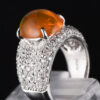 パヴェ メキシコオパールxダイヤモンド プラチナリング MO: 3.17 ct D: 0.93ct Pt900