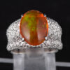 パヴェ メキシコオパールxダイヤモンド プラチナリング MO: 3.93 ct D: 0.93ct Pt900