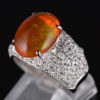 パヴェ メキシコオパールxダイヤモンド プラチナリング MO: 3.93 ct D: 0.93ct Pt900