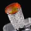 パヴェ メキシコオパールxダイヤモンド プラチナリング MO: 3.93 ct D: 0.93ct Pt900