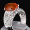 パヴェ メキシコオパールxダイヤモンド プラチナリング MO: 3.93 ct D: 0.93ct Pt900