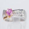 ピンクサファイアxダイヤモンド リング PS: 0.9 ct D: 0.16ct Pt900/K18YG - 画像 (2)