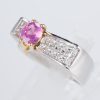 ピンクサファイアxダイヤモンド リング PS: 0.9 ct D: 0.16ct Pt900/K18YG - 画像 (3)