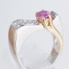 ピンクサファイアxダイヤモンド リング PS: 0.9 ct D: 0.16ct Pt900/K18YG - 画像 (5)