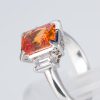 オレンジサファイアxダイヤモンド プラチナリング OS: 3.03 ct D: 0.49ct Pt900 - 画像 (4)