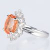 スリーストーン スぺサルティンガーネット x ダイヤモンド プラチナリング SG: 5.11 ct D: 0.86ct Pt900 - 画像 (4)