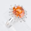 スリーストーン スぺサルティンガーネット x ダイヤモンド プラチナリング SG: 5.11 ct D: 0.86ct Pt900 - 画像 (6)