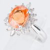 スリーストーン スぺサルティンガーネット x ダイヤモンド プラチナリング SG: 5.11 ct D: 0.86ct Pt900 - 画像 (8)