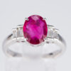 ステップ ルビーxダイヤモンド プラチナリング R: 2.01ct D: 0.31ct Pt900 GIA