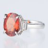 スリーストーン スぺサルティンガーネット x ダイヤモンド プラチナリング SG: 5.26 ct D: 0.25ct Pt900 - 画像 (3)