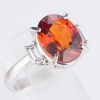 スリーストーン スぺサルティンガーネット x ダイヤモンド プラチナリング SG: 5.26 ct D: 0.25ct Pt900 - 画像 (6)
