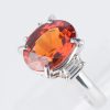 スリーストーン スぺサルティンガーネット x ダイヤモンド プラチナリング SG: 5.26 ct D: 0.25ct Pt900 - 画像 (8)