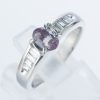 サイドダイヤモンド アレキサンドライトxダイヤモンド プラチナリング Al: 0.64 ct D: 0.32ct Pt900