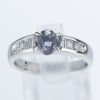 サイドダイヤモンド アレキサンドライトxダイヤモンド プラチナリング Al: 0.64 ct D: 0.32ct Pt900