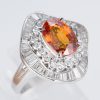 オレンジサファイアxダイヤモンド プラチナリング OS: 4.09 ct D: 1.78ct Pt900