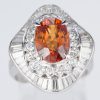 オレンジサファイアxダイヤモンド プラチナリング OS: 4.09 ct D: 1.78ct Pt900 - 画像 (2)