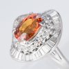オレンジサファイアxダイヤモンド プラチナリング OS: 4.09 ct D: 1.78ct Pt900 - 画像 (3)