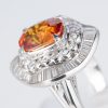 オレンジサファイアxダイヤモンド プラチナリング OS: 4.09 ct D: 1.78ct Pt900 - 画像 (4)