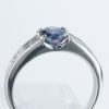 サイドダイヤモンド アレキサンドライトxダイヤモンド プラチナリング Al: 0.77 ct D: 0.34ct Pt900