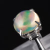 スリーストン メキシコオパールxダイヤモンド プラチナリング MO: 5.33 ct D: 0.31ct Pt900