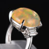 9ct メキシコオパールxダイヤモンドプラチナリング Pt900