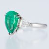 スリーストーン エメラルドxダイヤモンド プラチナリング E: 2.46 ct D: 0.71ct Pt900