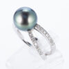 タヒチパールxダイヤモンド プラチナリング P: 10.88mm D: 0.28ct Pt900