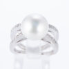 南洋パールxダイヤモンド ホワイトゴールドリング P: 11.42mm D: 0.28ct K18WG