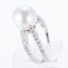 南洋パールxダイヤモンド ホワイトゴールドリング P: 11.42mm D: 0.28ct K18WG
