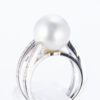 南洋パールxダイヤモンド ホワイトゴールドリング P: 11.42mm D: 0.28ct K18WG