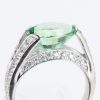 グリーントルマリンxダイヤモンド ホワイトゴールドリング GT: 3.075 ct D: 1.24ct K18WG
