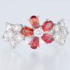 ブルーム オレンジサファイアxダイヤモンド ホワイトゴールドリング OS: 1.35 ct D: 1.46ct K18WG