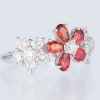 ブルーム オレンジサファイアxダイヤモンド ホワイトゴールドリング OS: 1.35 ct D: 1.46ct K18WG